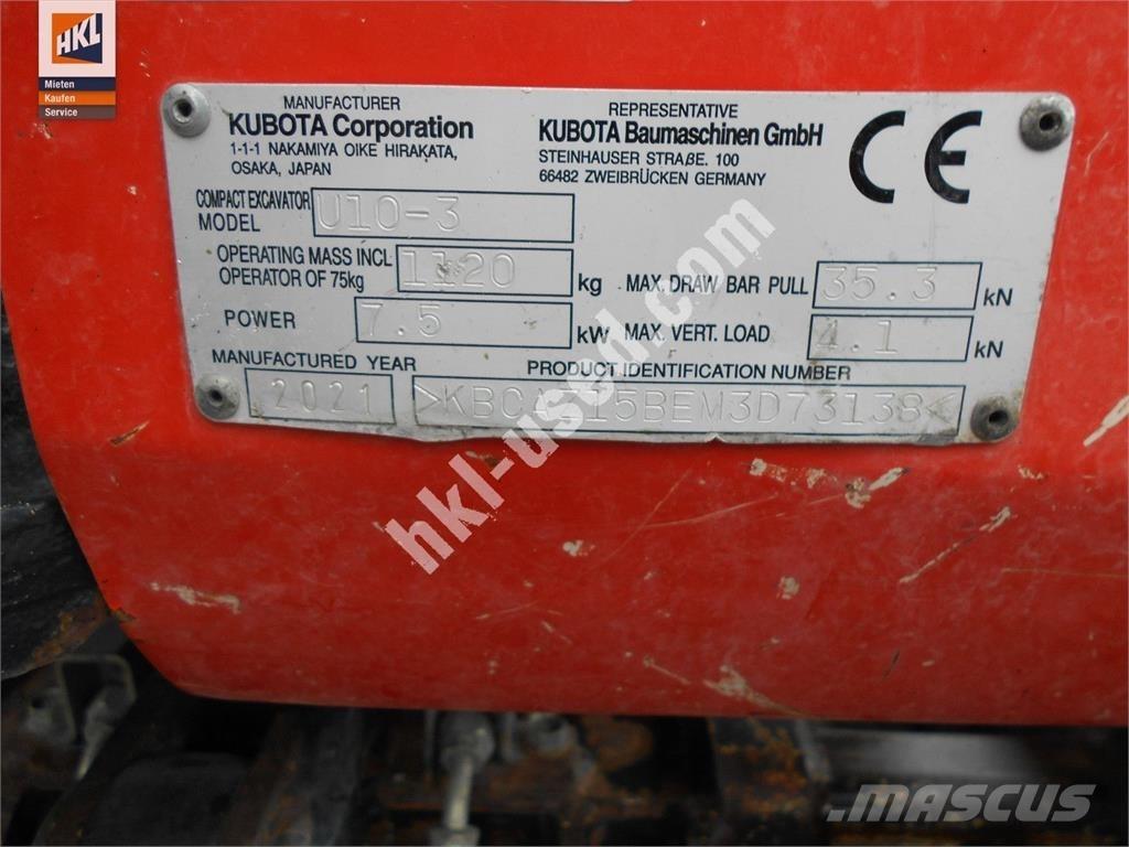 Kubota U 10-3 Mini bageri <7t