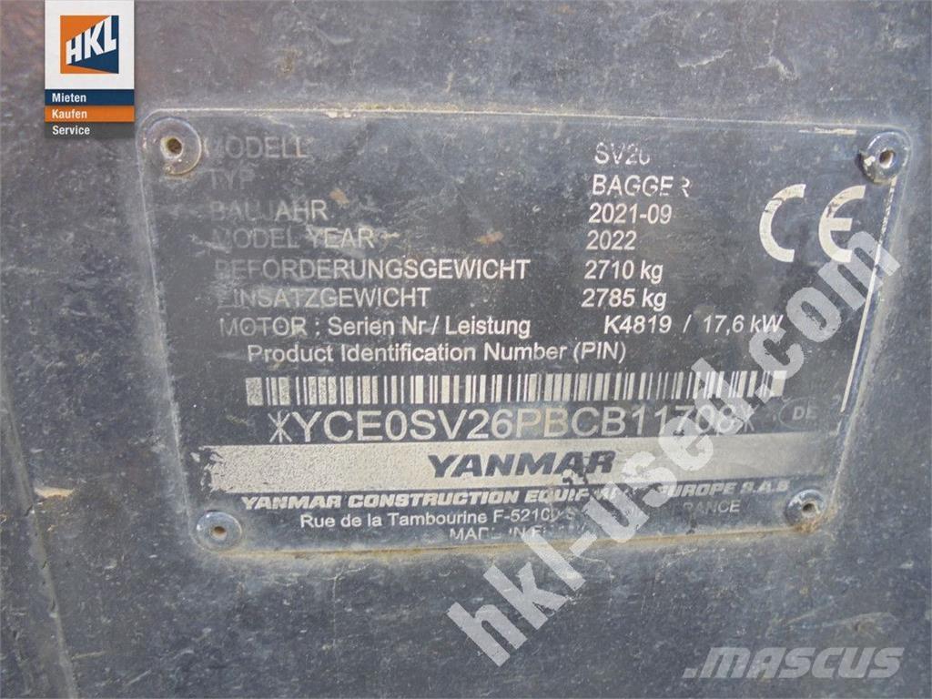 Yanmar SV 26 Mini bageri <7t