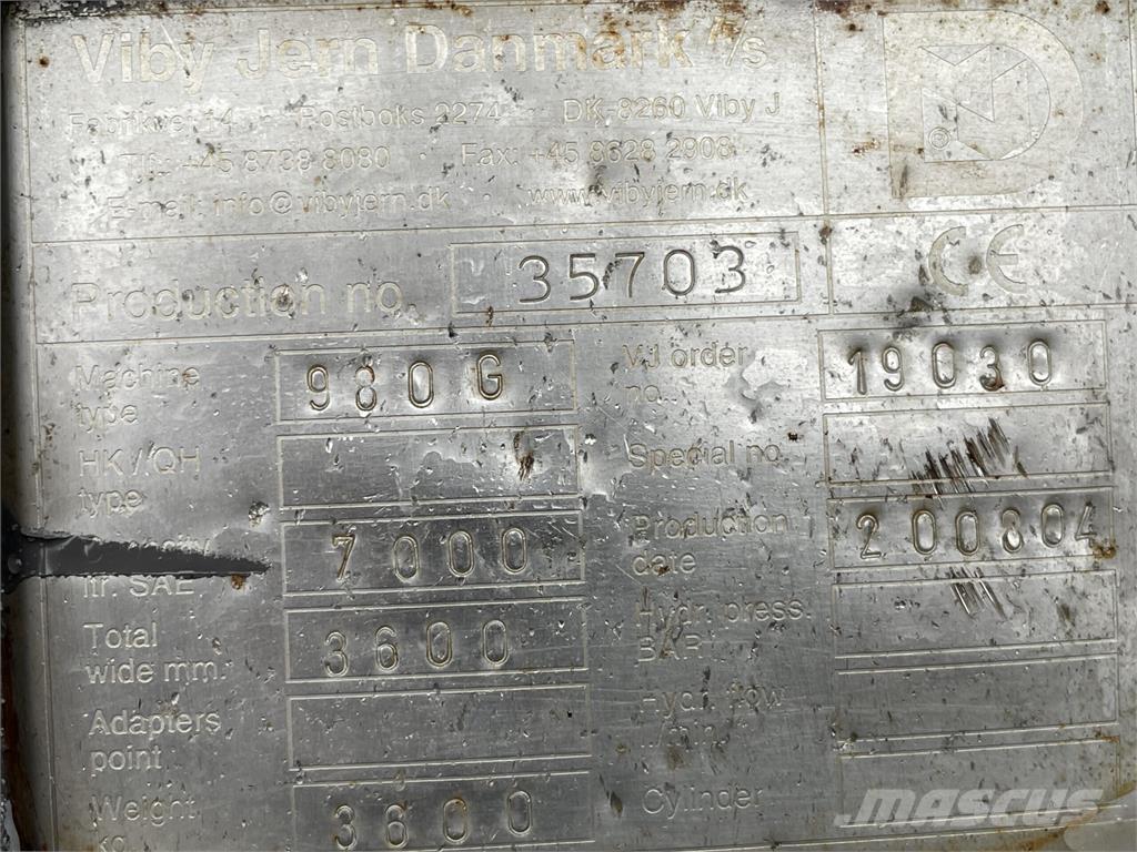  3600 mm Læsseskovl - 7 kbm Kašike / Korpe