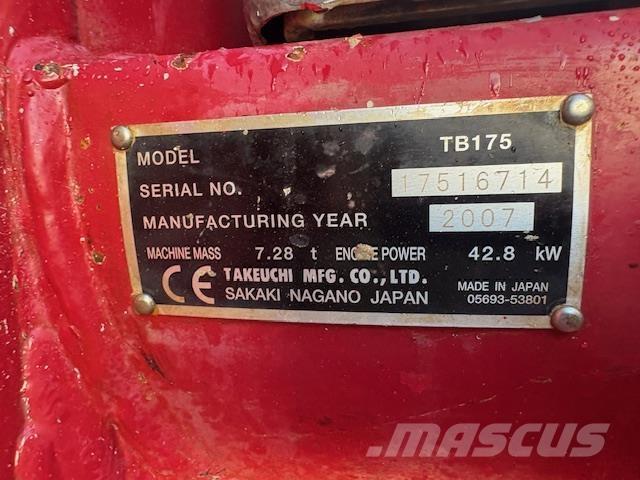 Takeuchi TB175 Midi bageri 7t – 12t