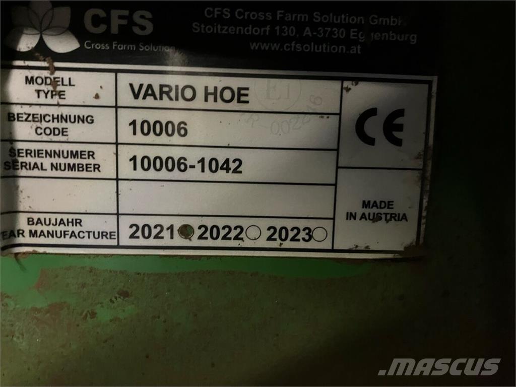  CFS VarioHoe Ostali stroji i dodatna oprema za sjetvu i sadnju