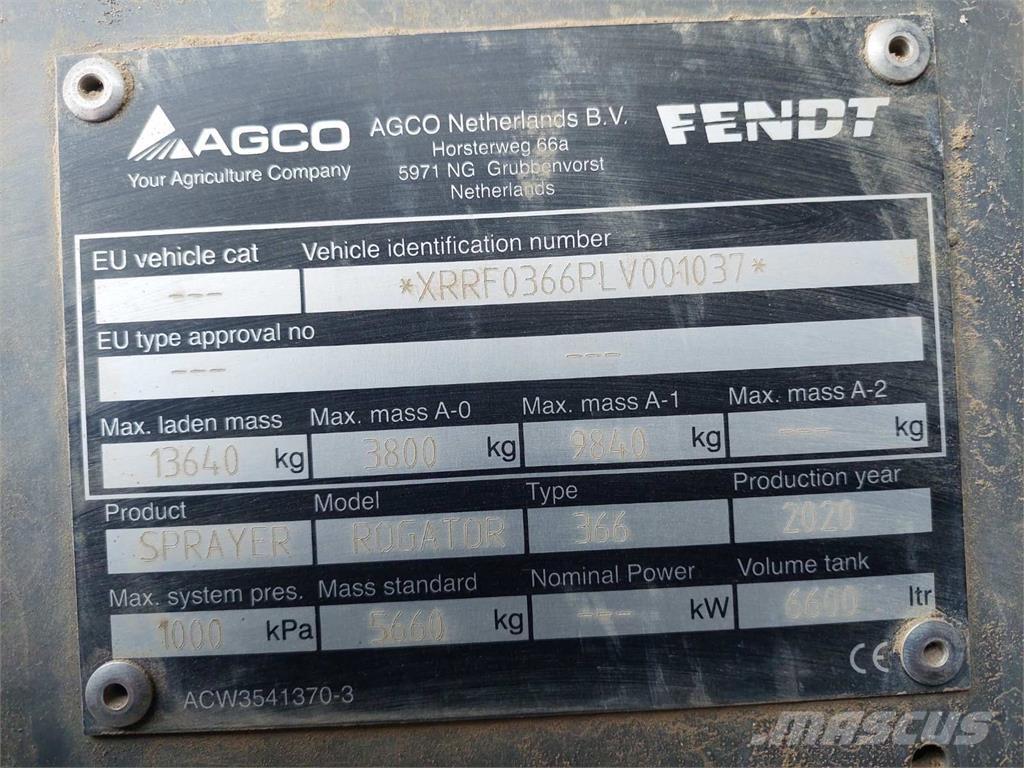 Fendt ROGATOR 366 Vučene prskalice