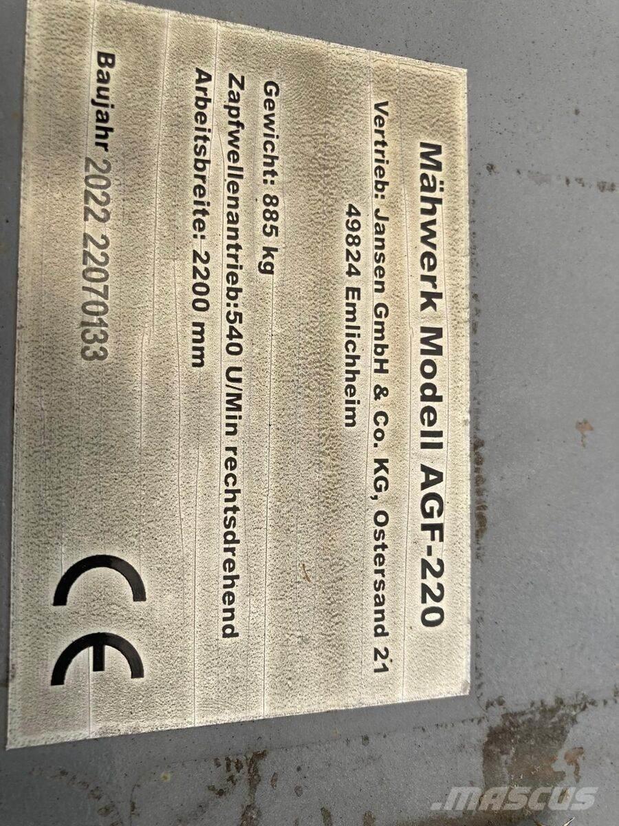 Jansen AGF 220 Kosilice za pašnjak