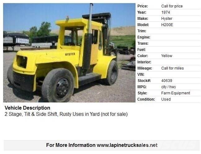Hyster H200E Viličari - ostalo