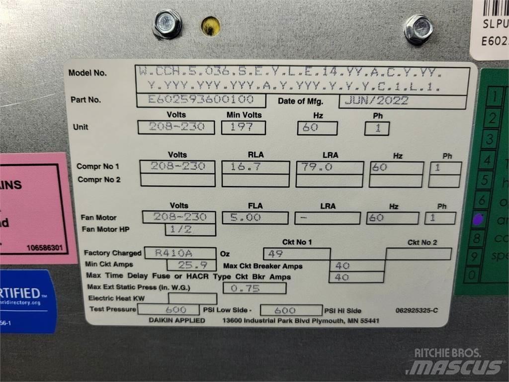  DAIKIN Enfinity 036 Oprema za grijanje i odmrzavanje