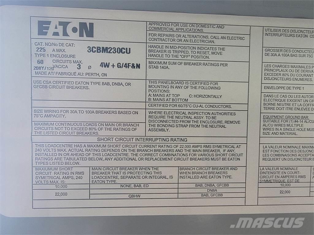 Eaton 3CBM230CU Građevinarstvo – ostalo