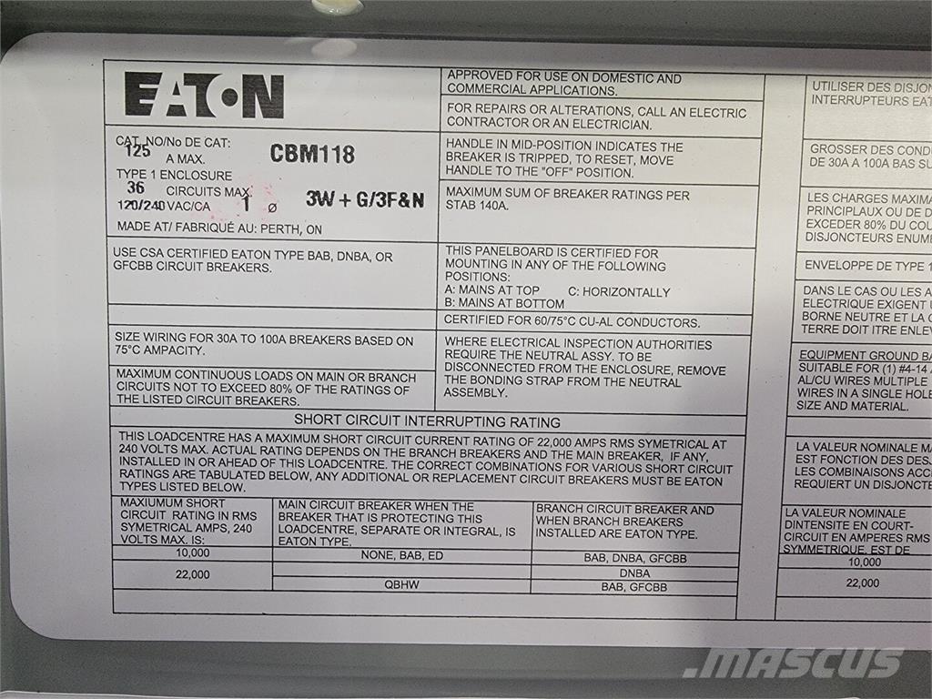 Eaton CBM118 Građevinarstvo – ostalo
