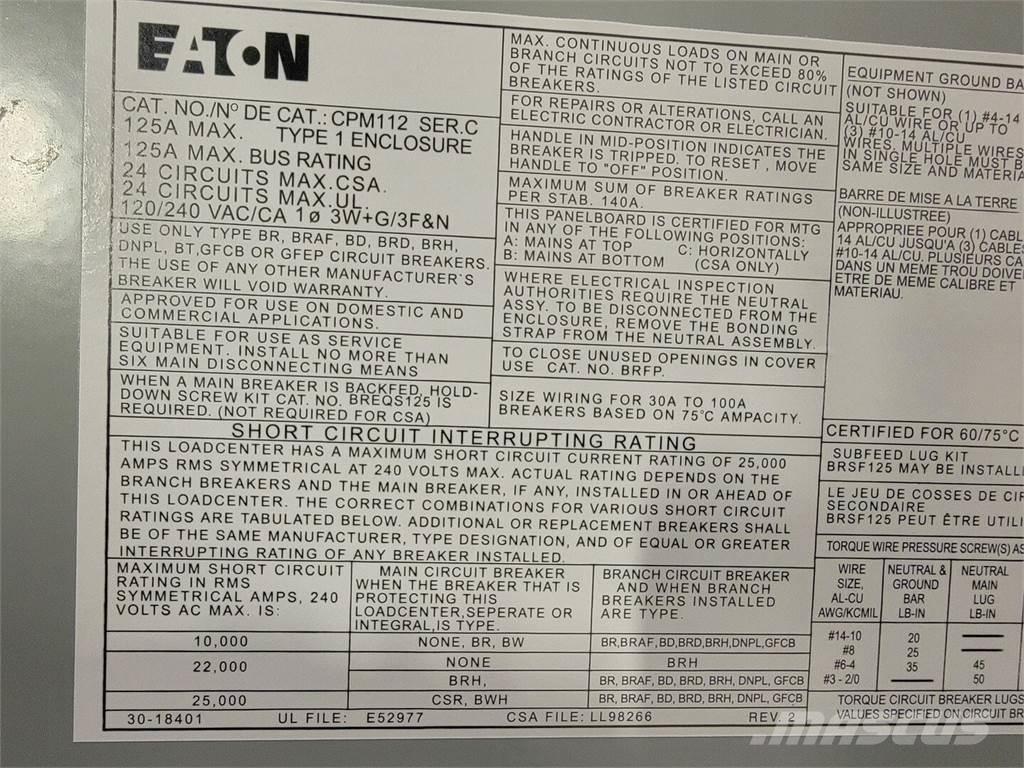 Eaton PM112 Građevinarstvo – ostalo