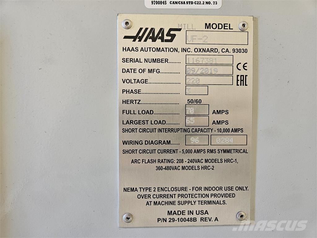 Haas VF-2 Građevinarstvo – ostalo