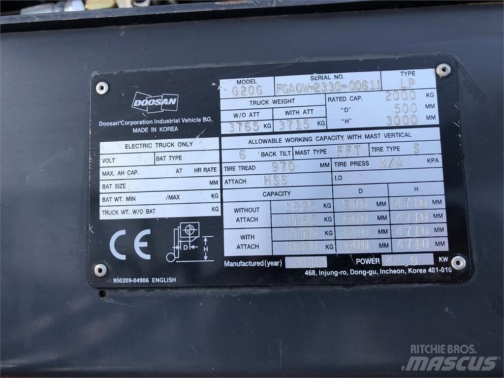 Doosan G20GX Viličari - ostalo