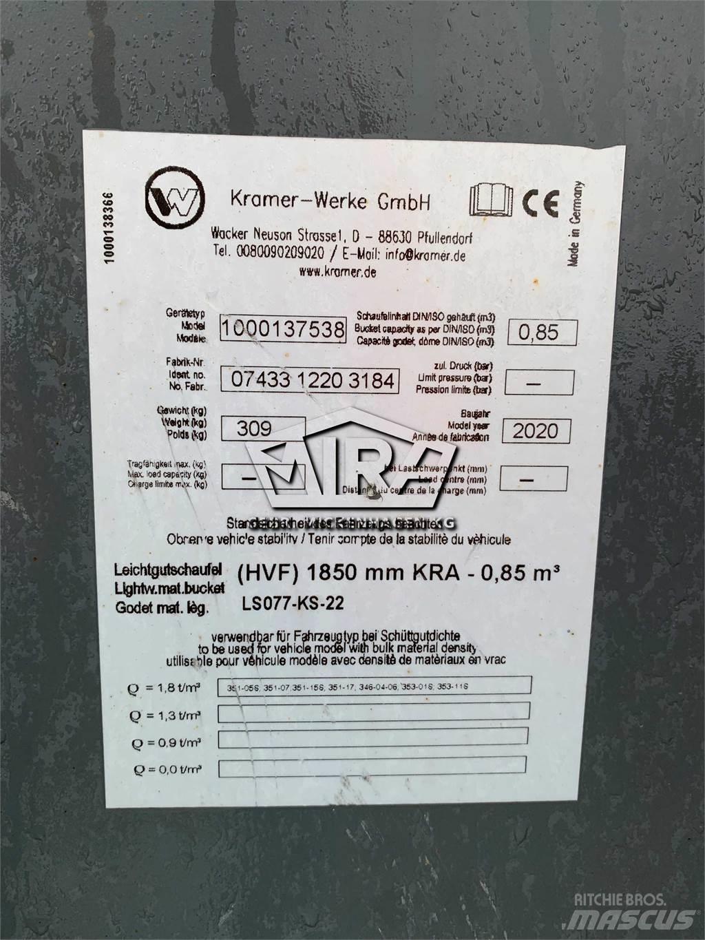 Kramer 1850 mm Kašike / Korpe