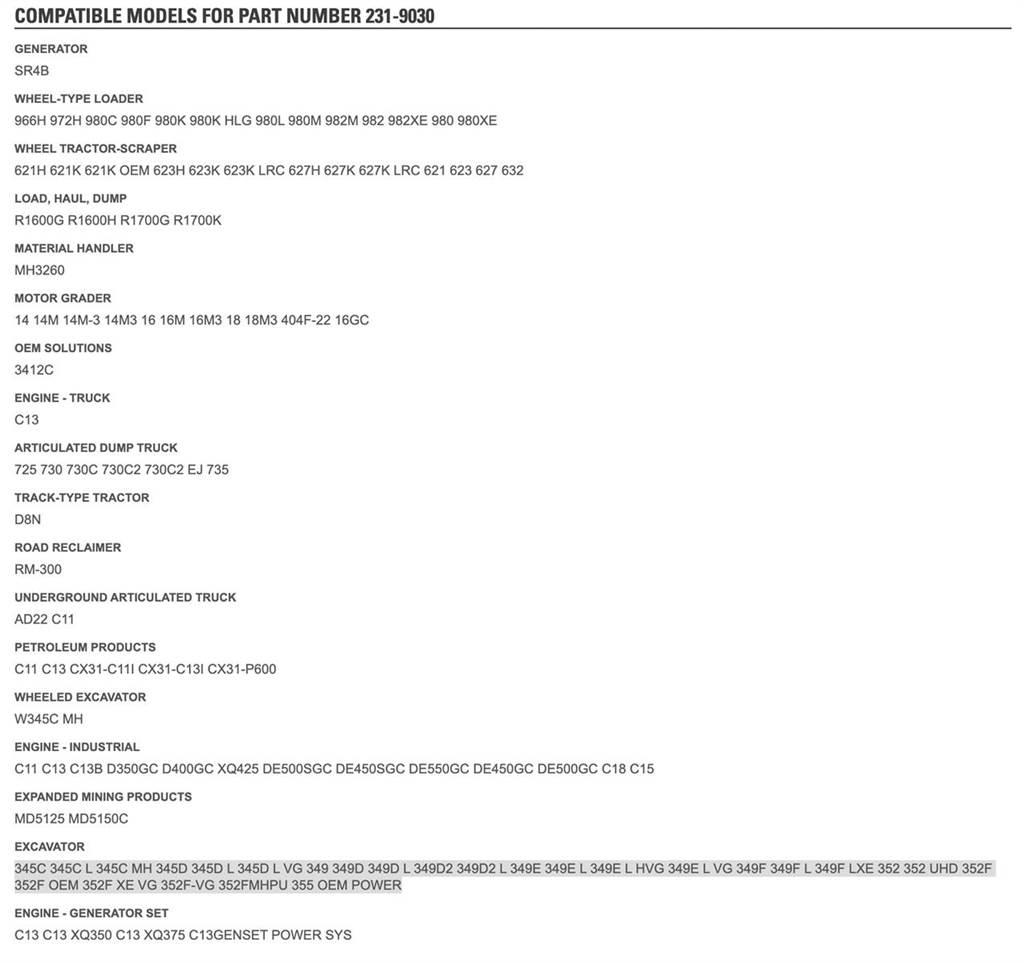 CAT C13 Druge komponente