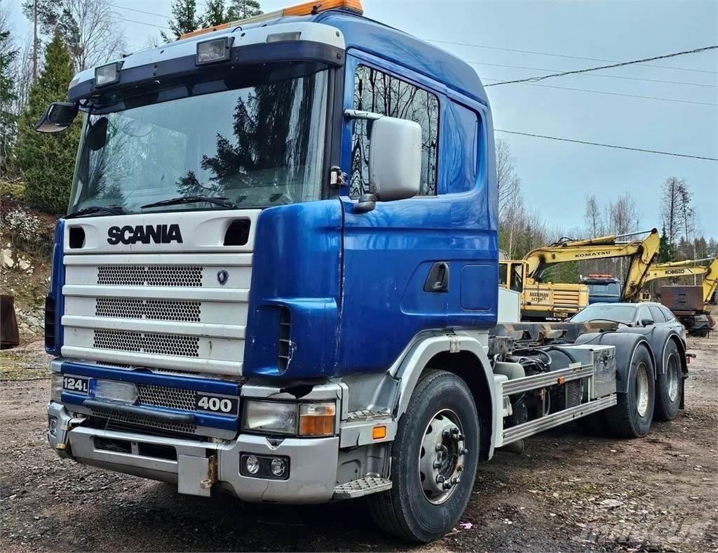 Scania 124 L 6x2 Rol kiper kamioni s kukama za dizanje