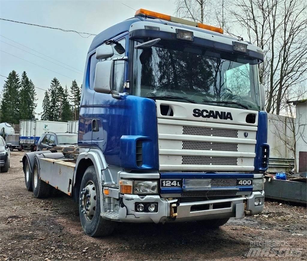 Scania 124 L 6x2 Rol kiper kamioni s kukama za dizanje