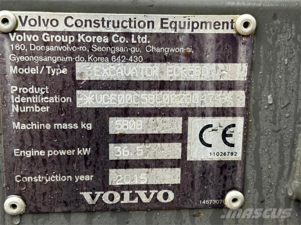 Volvo ECR 58 D Mini bageri <7t