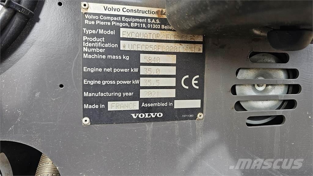 Volvo ECR 58 F Mini bageri <7t