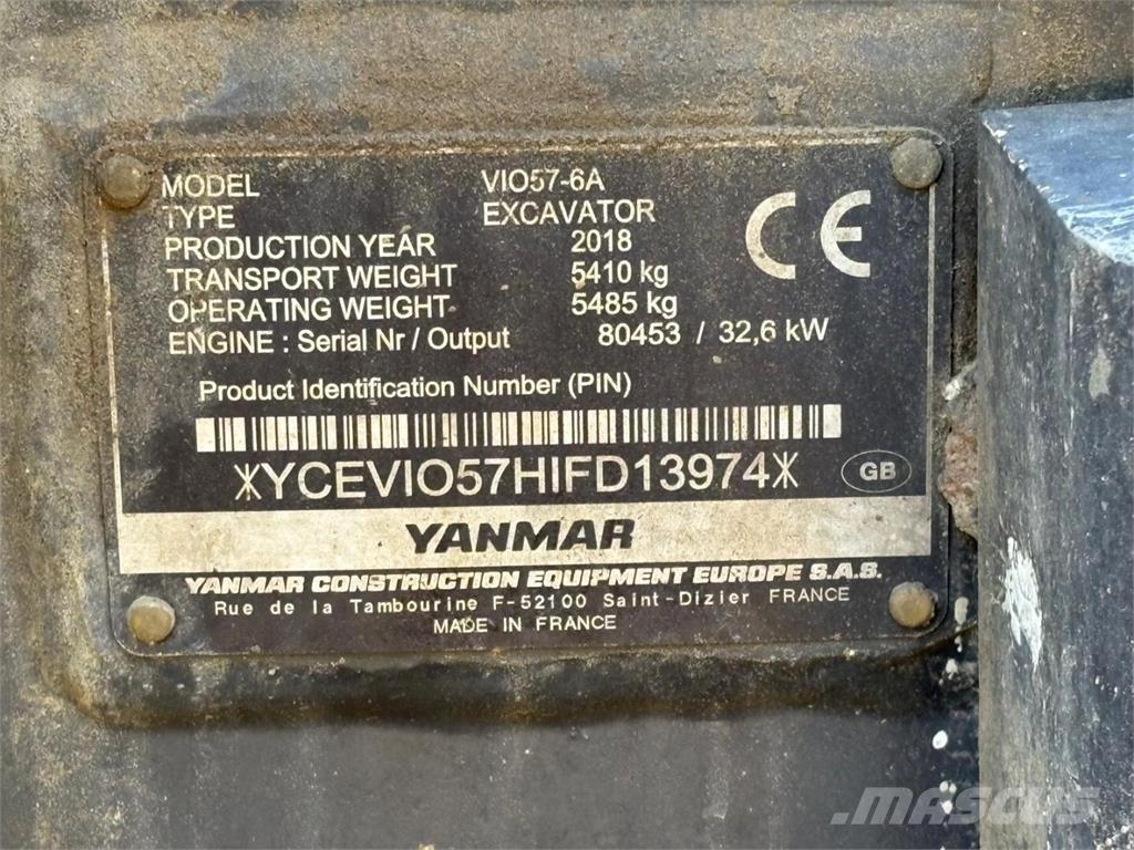 Yanmar VIO 57-6A Mini bageri <7t
