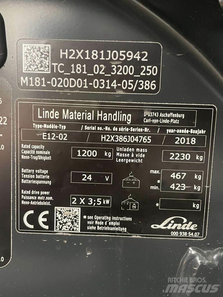 Linde E12-02-386 Električni viličari
