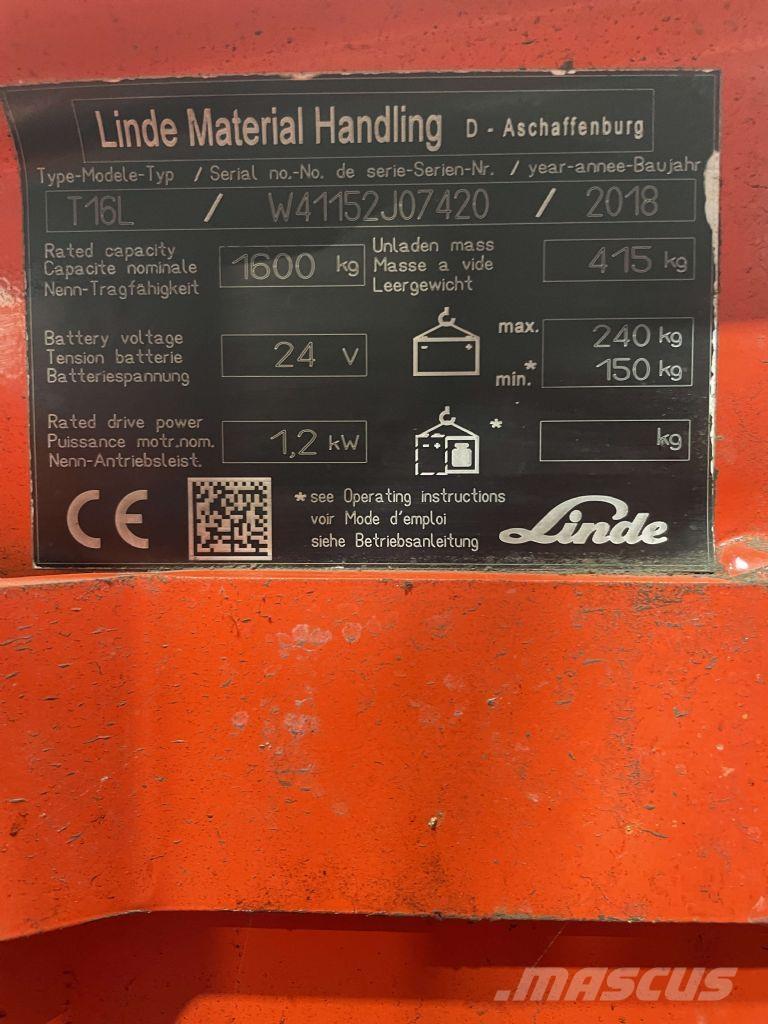Linde T16L-1152 Nisko podizni električni viličar