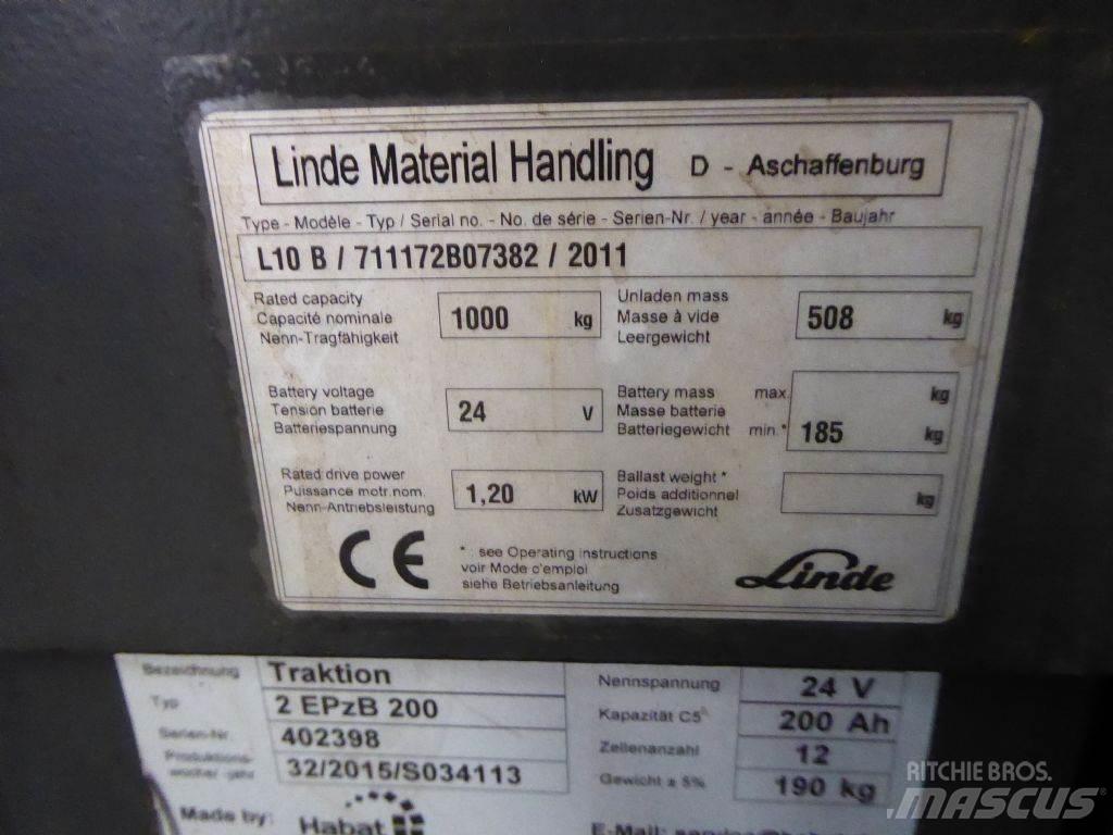 Linde L10B Ručni električni viličar