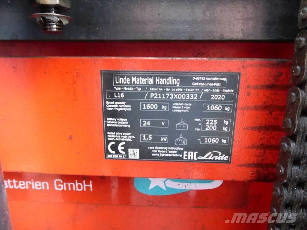 Linde L16 Ručni električni viličar