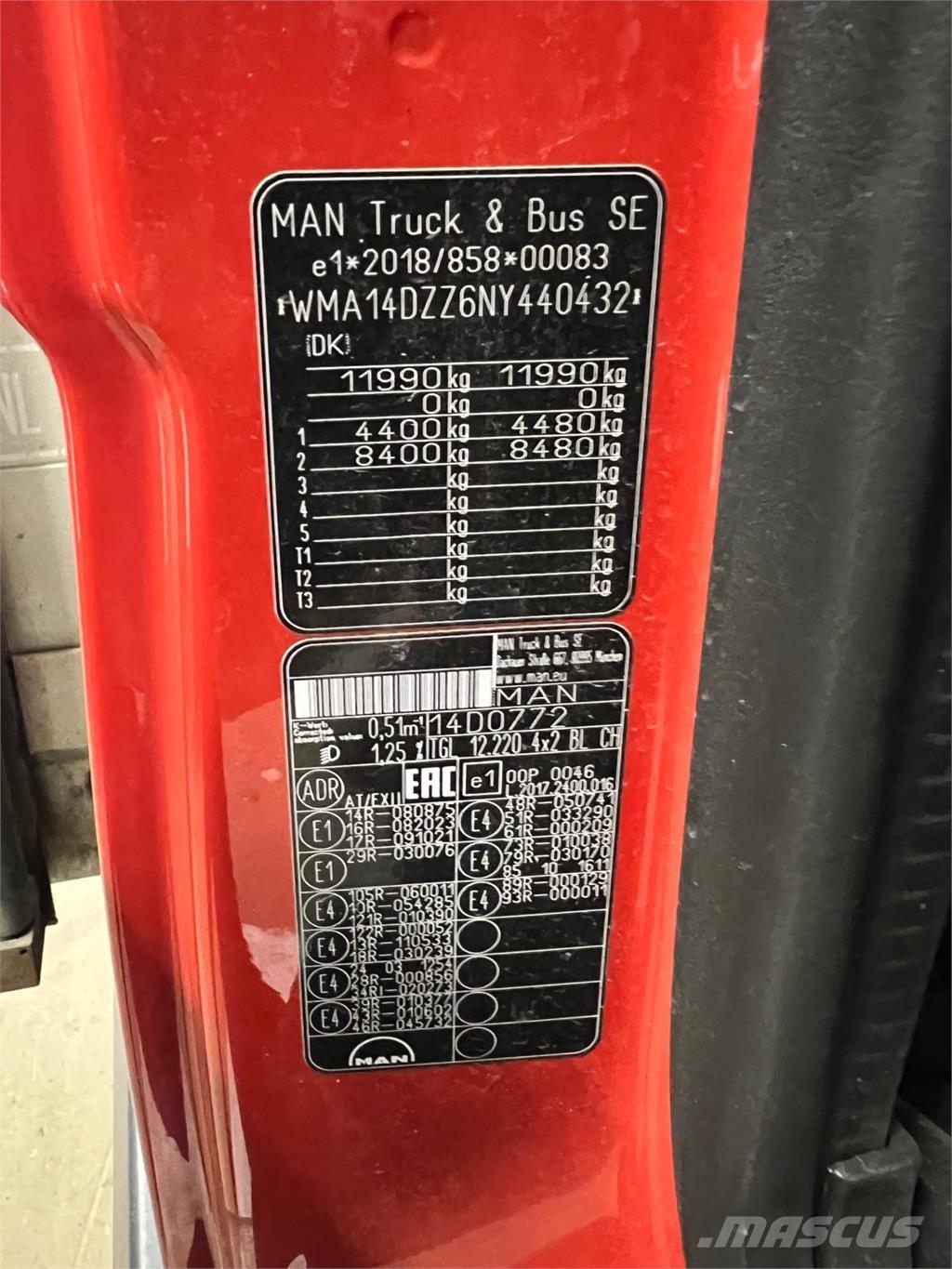 MAN TGL 12-220 BL Kamioni sa ceradom