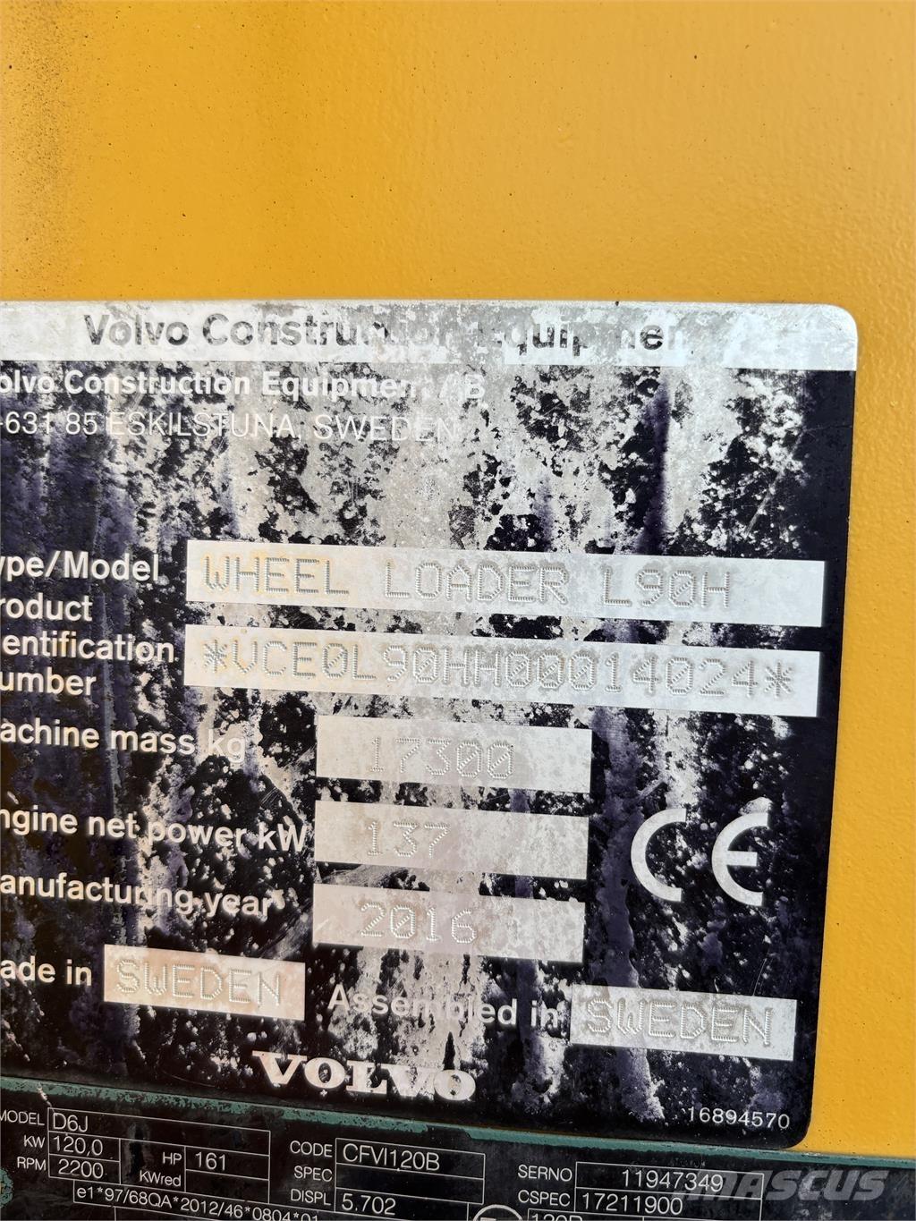 Volvo L90H Utovarivači na kotačima