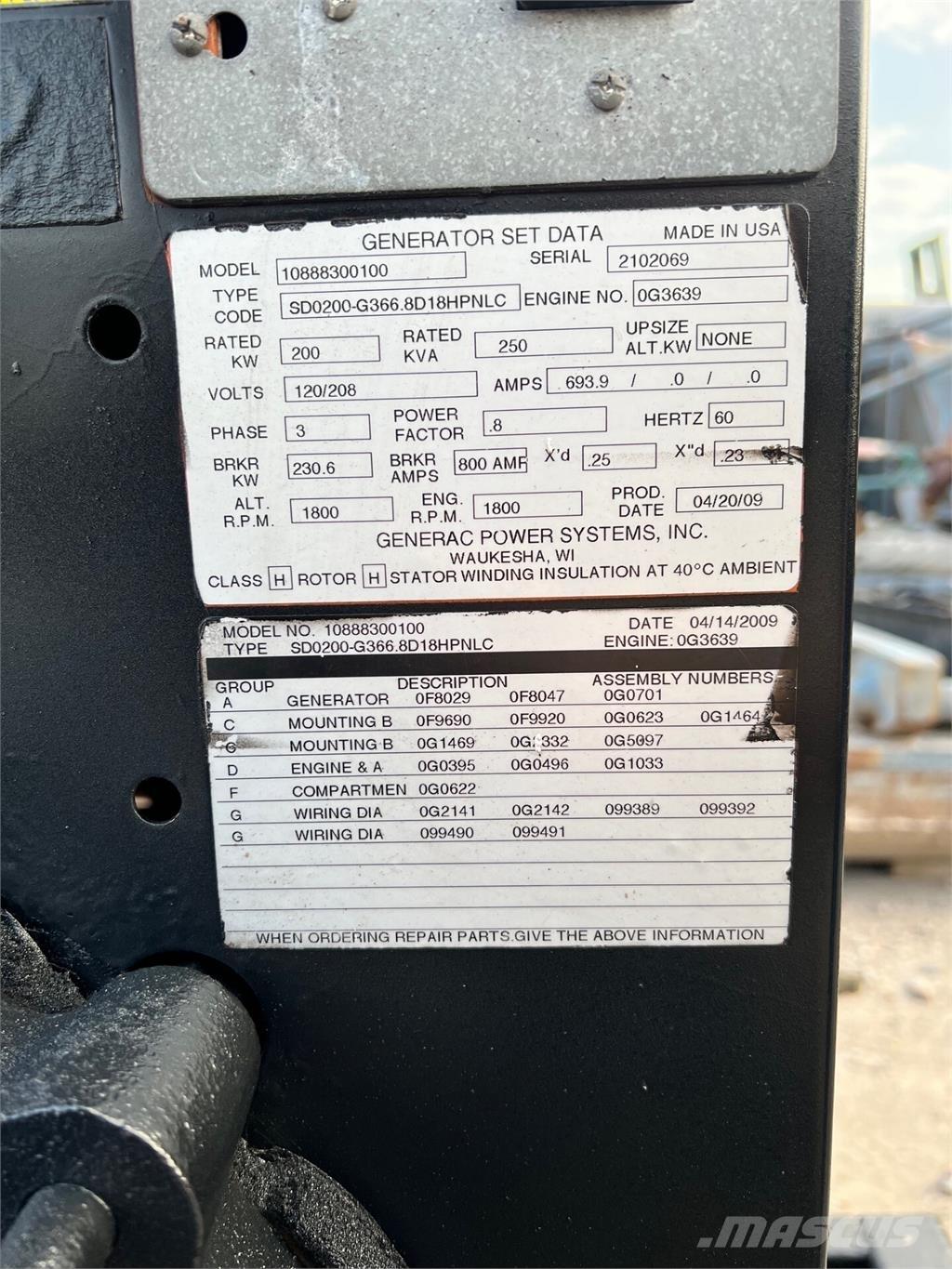 Generac SD200 Dizel agregati