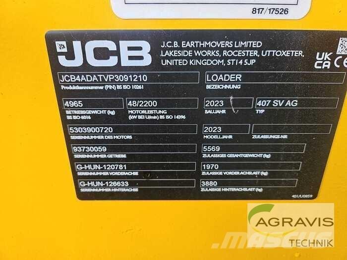 JCB 407 AGRI STUFE V Utovarivači na kotačima