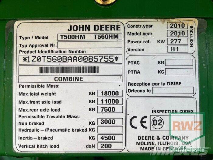 John Deere T560 Kombajni