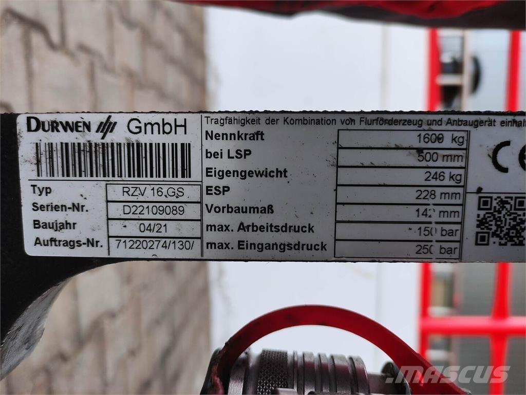 Durwen RZV 16 GS Rukovanje materijalom – ostalo