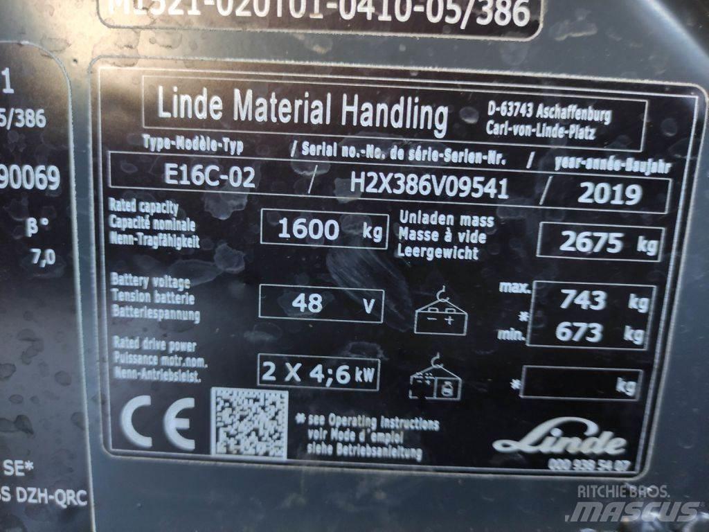 Linde E16C-02-386 EVO Električni viličari