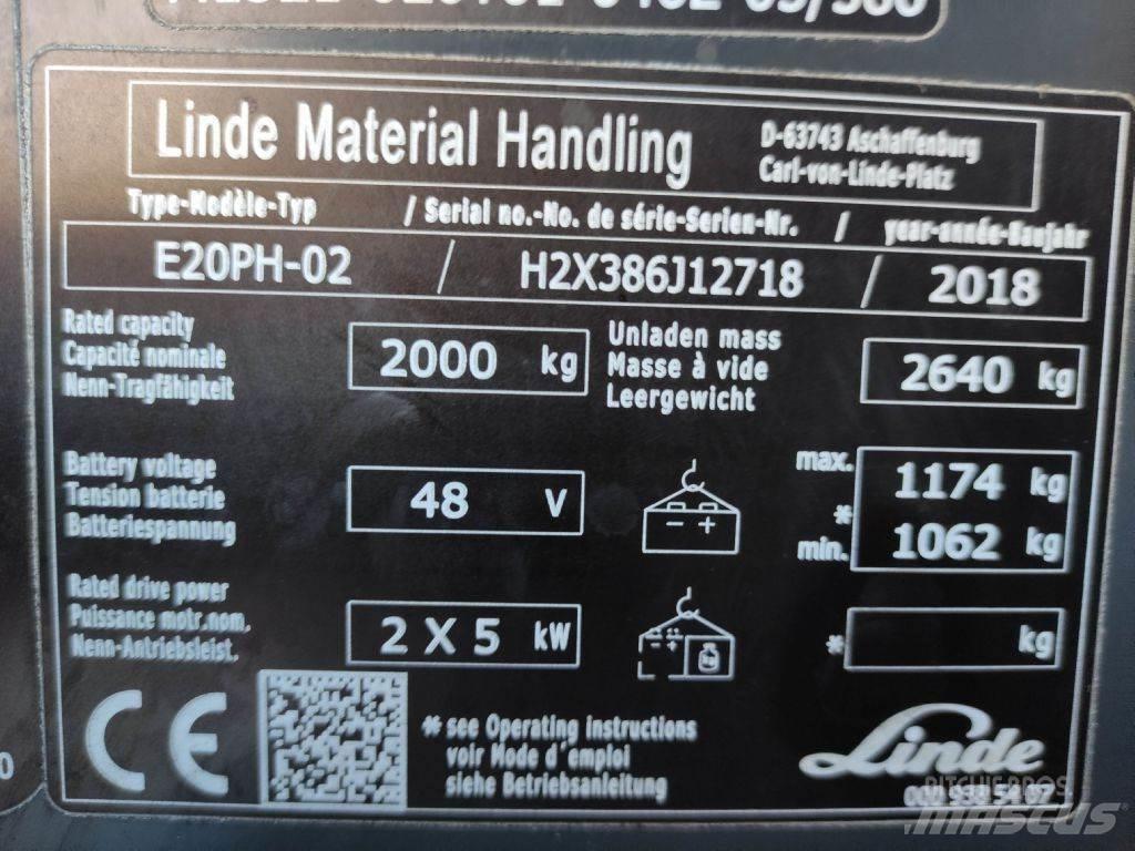 Linde E20P-02-386 EVO Električni viličari