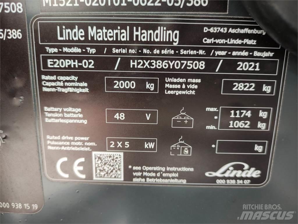 Linde E20PH-02-386-EVO Električni viličari