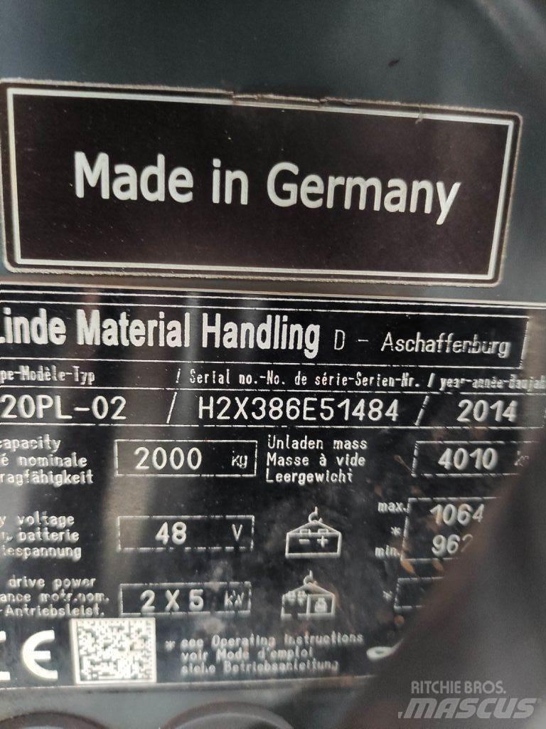 Linde E20PL-02-386 EVO Električni viličari