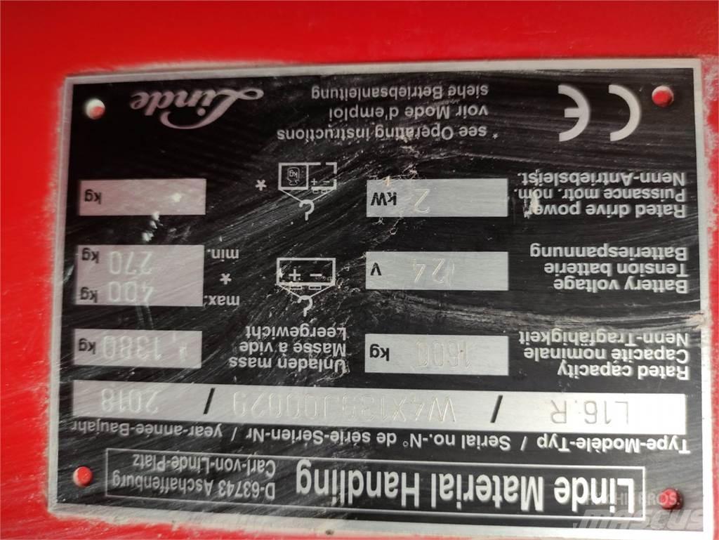 Linde L16 R Ručni električni viličar