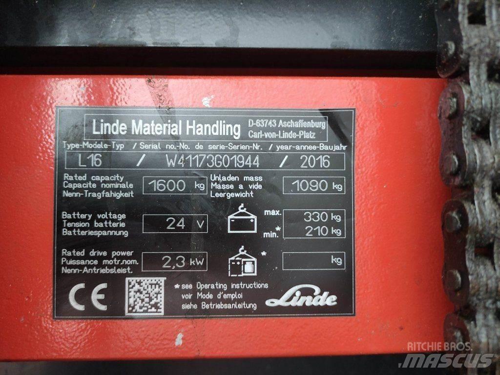 Linde L16i-1173 Ručni električni viličar