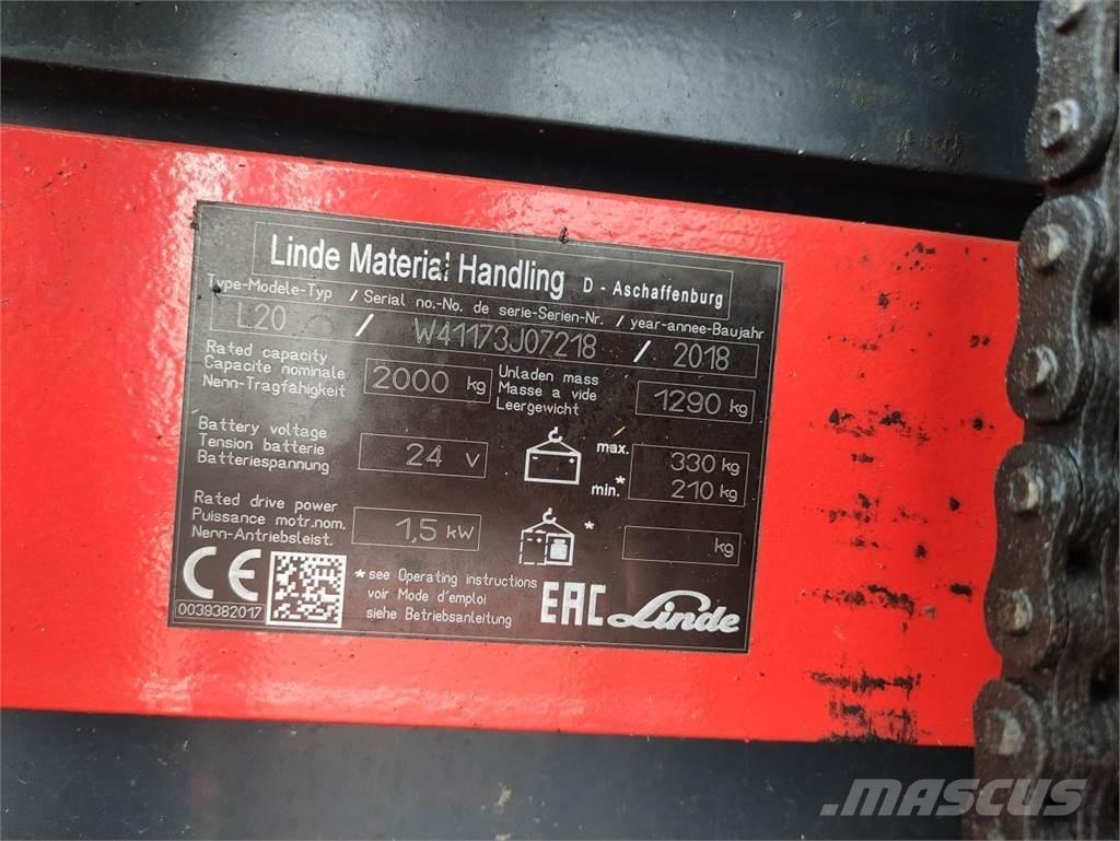 Linde L20i-1173 Ručni električni viličar