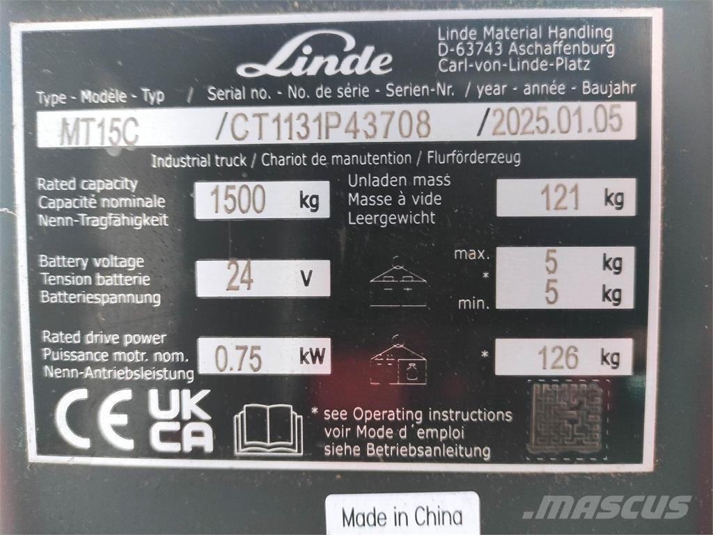 Linde MT15C Nisko podizni električni viličar