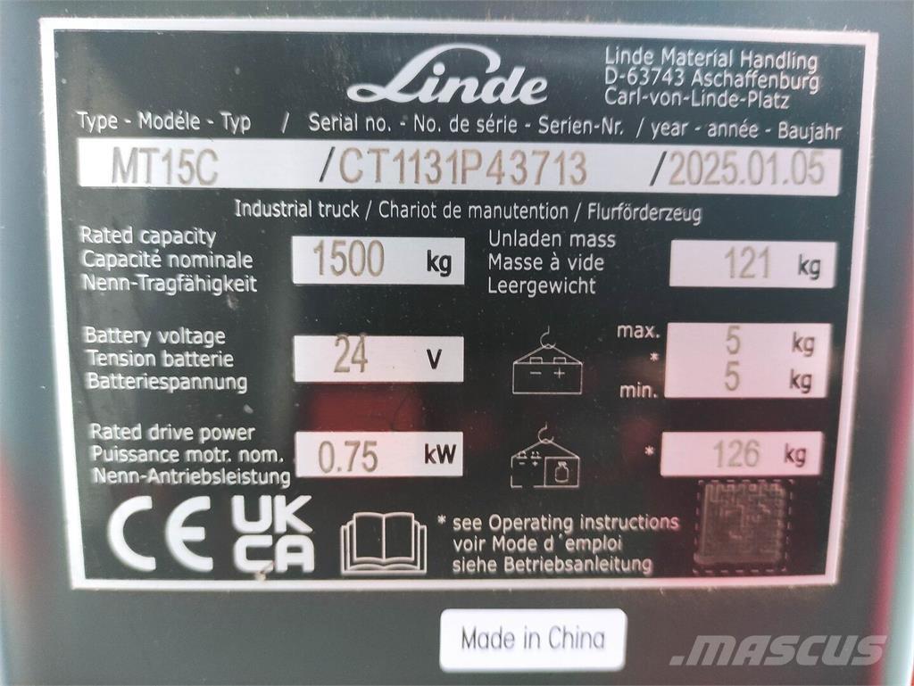 Linde MT15C Nisko podizni električni viličar