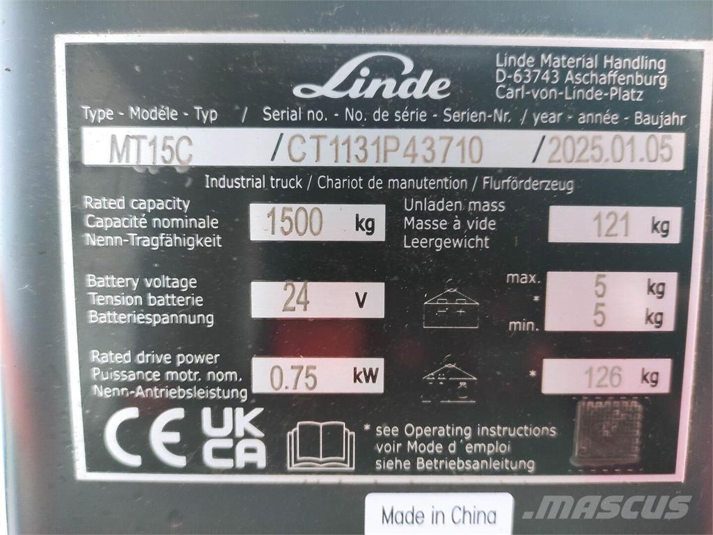 Linde MT15C Nisko podizni električni viličar