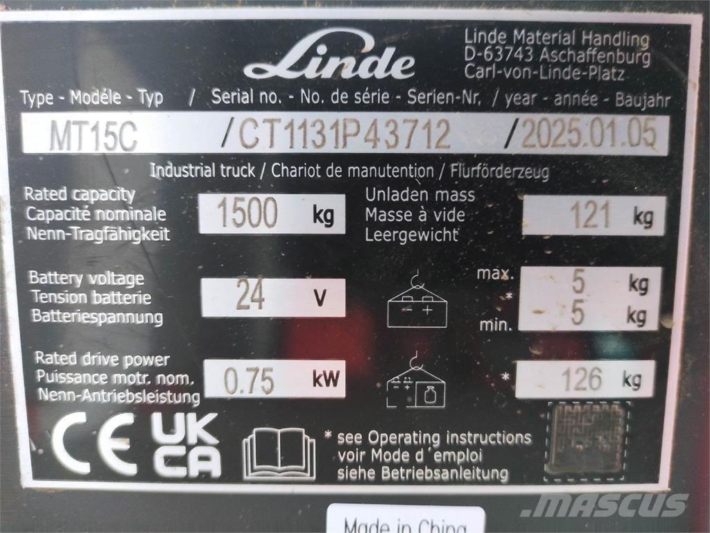 Linde MT15C Nisko podizni električni viličar