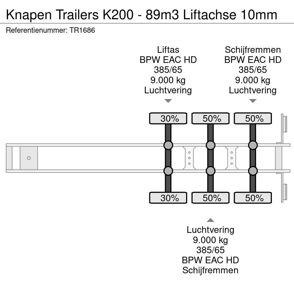Knapen Trailers K200 - 89m3 Liftachse 10mm Poluprikolice sa pokretnim podom