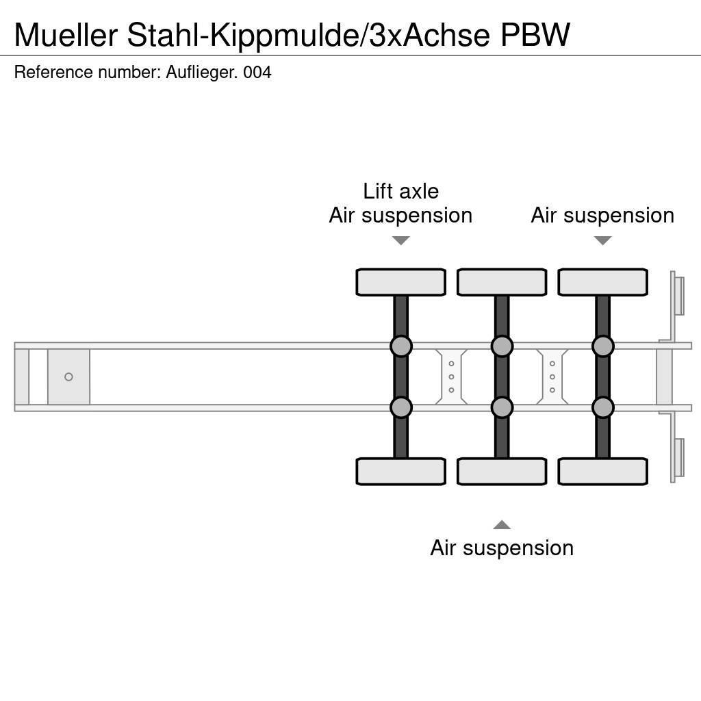  Mueller Stahl-Kippmulde/3xAchse PBW Kiper poluprikolice