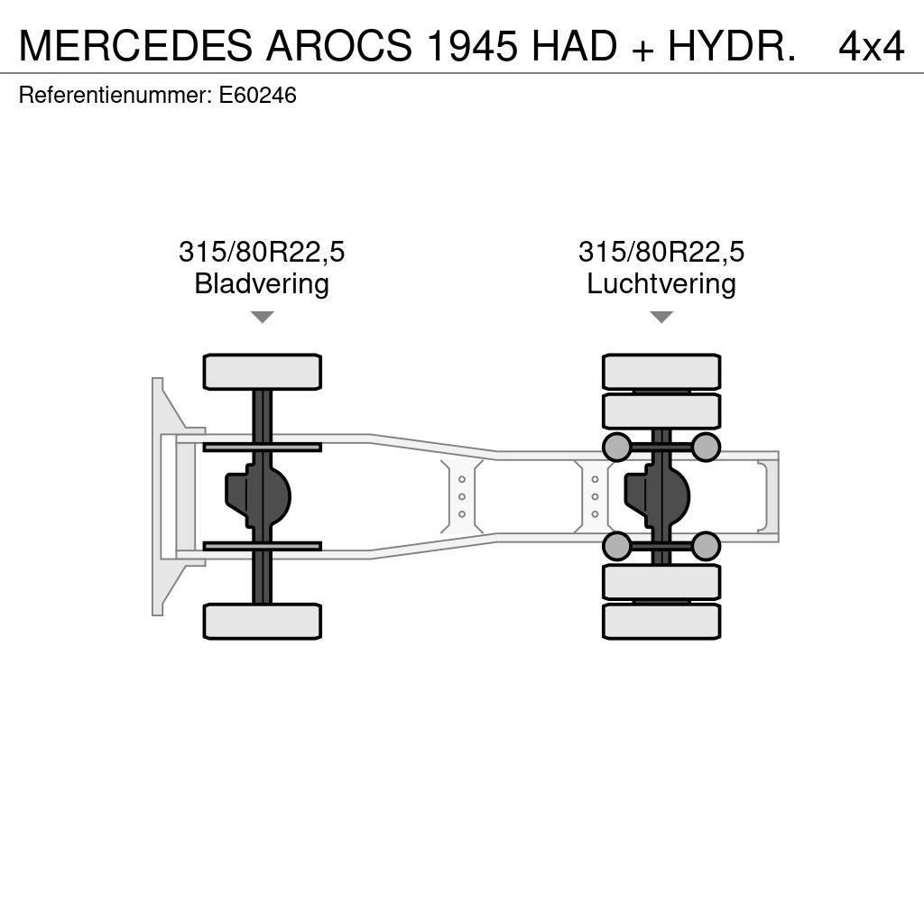 Mercedes-Benz AROCS 1945 HAD + HYDR. Tractor Units
