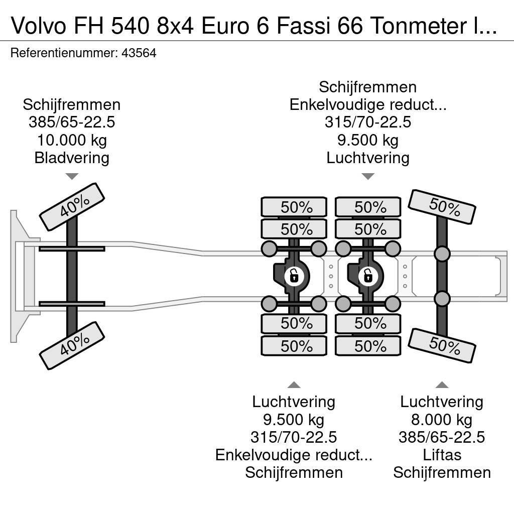 Volvo FH 540 8x4 Euro 6 Fassi 66 Tonmeter laadkraan + Fl Traktorske jedinice