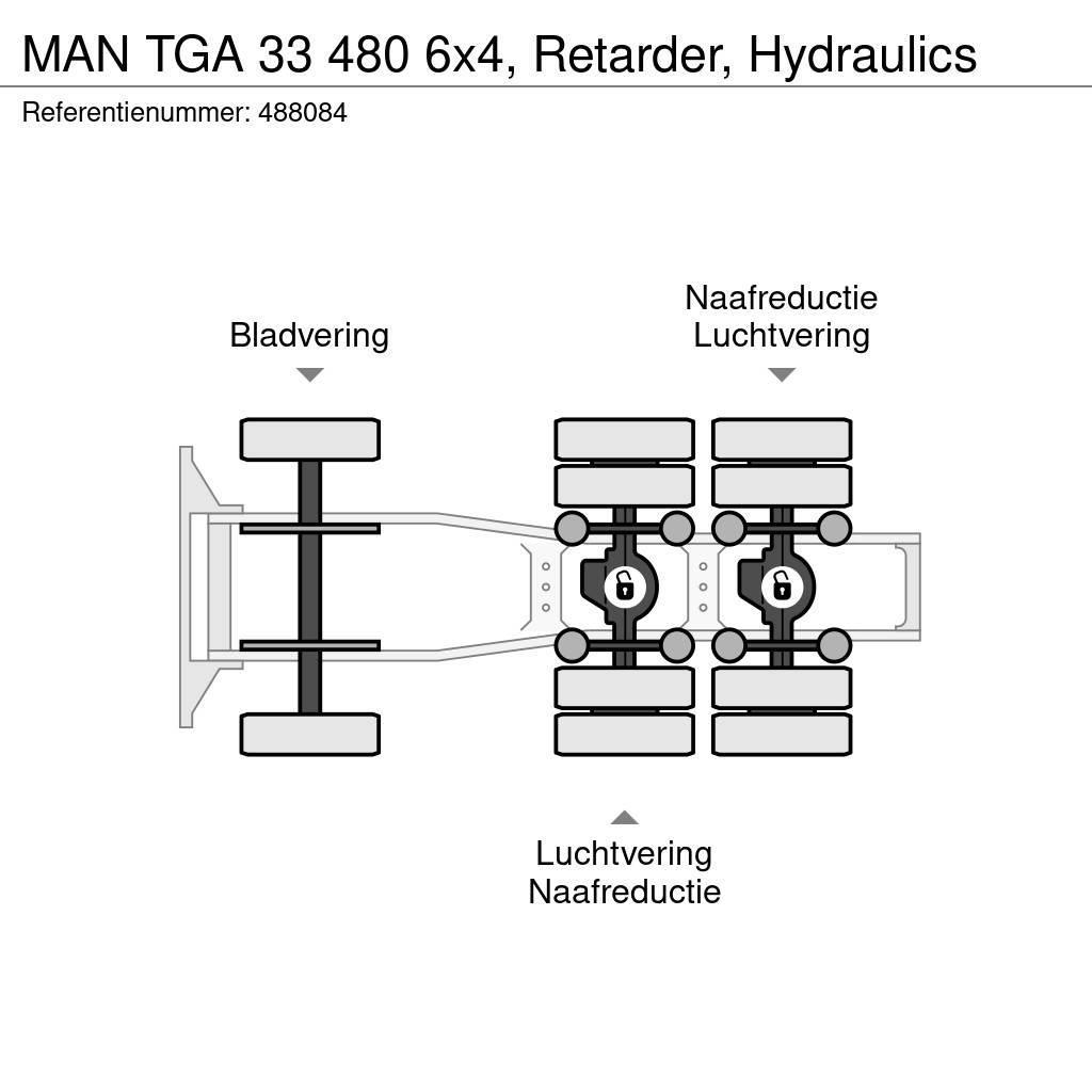 MAN TGA 33 480 6x4, Retarder, Hydraulics Traktorske jedinice
