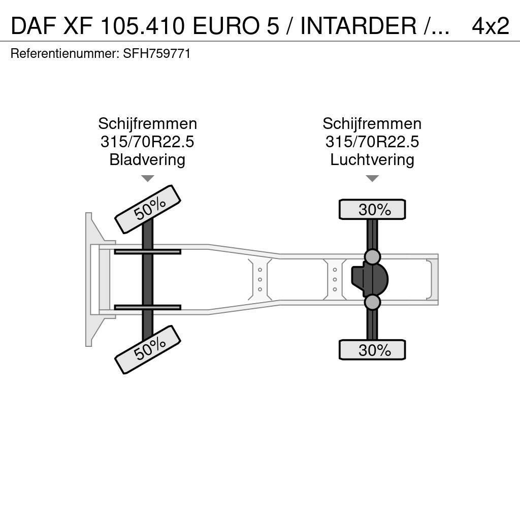 DAF XF 105.410 EURO 5 / INTARDER / COMPRESSOR / PTO / Traktorske jedinice