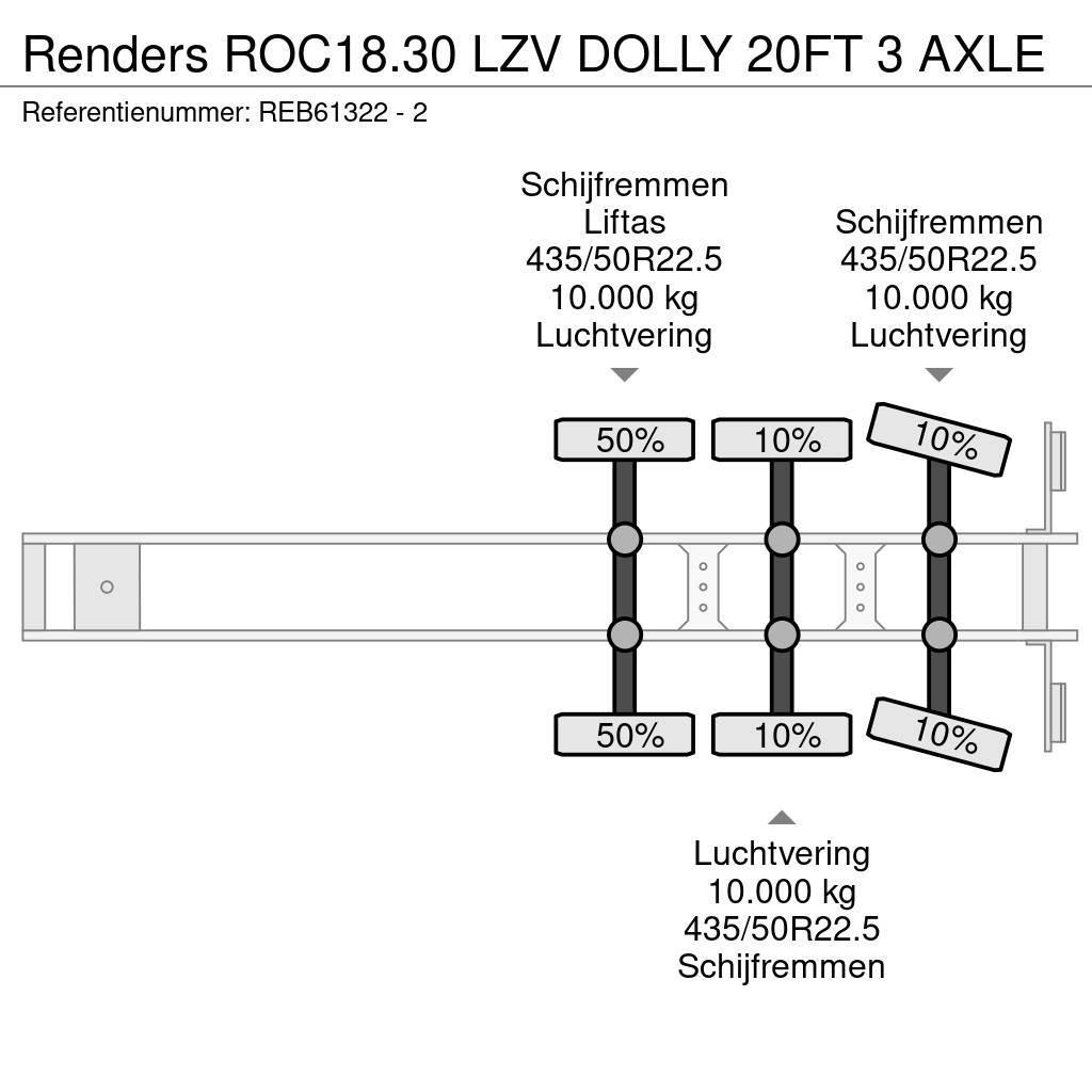 Renders ROC18.30 LZV DOLLY 20FT 3 AXLE Kontejnerske poluprikolice