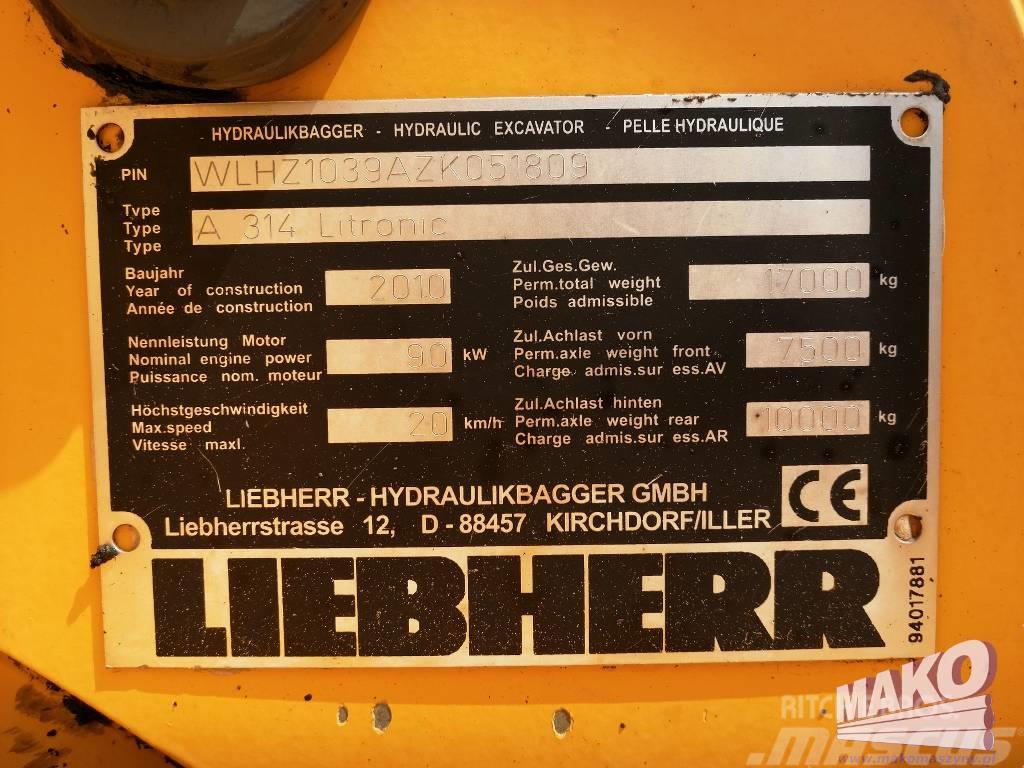 Liebherr A 314 Litronic Bageri na kotačima